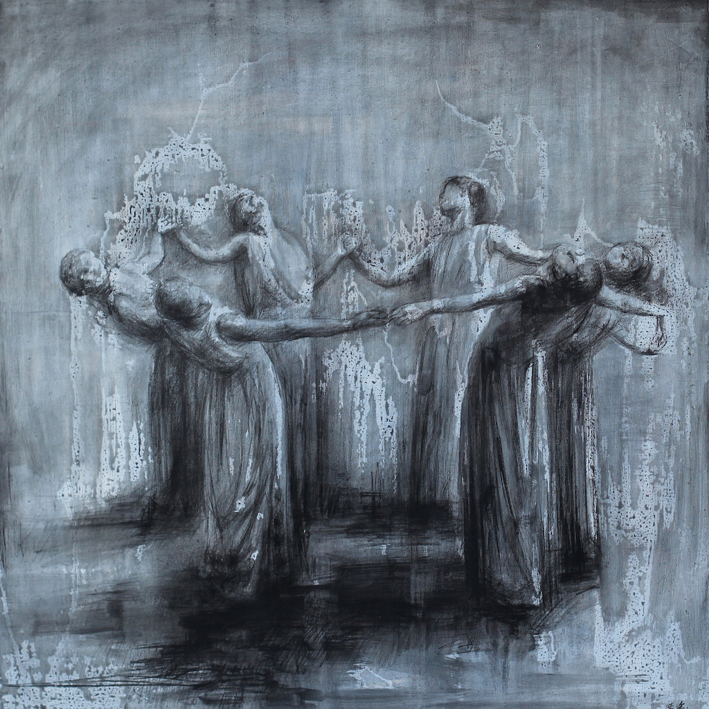 《舞蹈》布面素描 90cm×90cm 2017.jpg